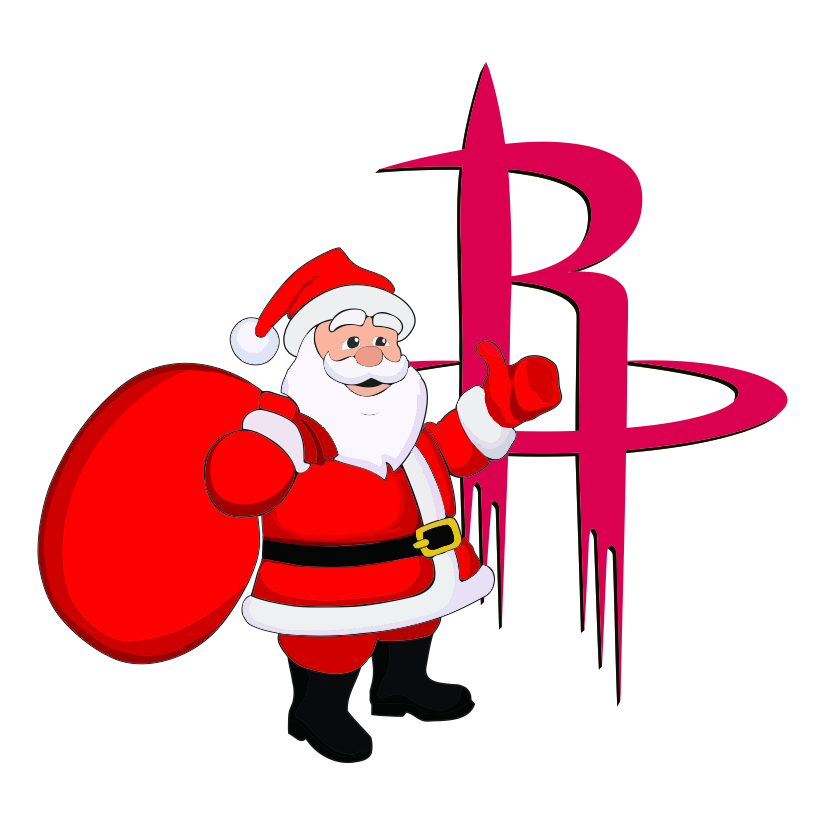 Houston Rockets Santa Claus Logo iron on paper